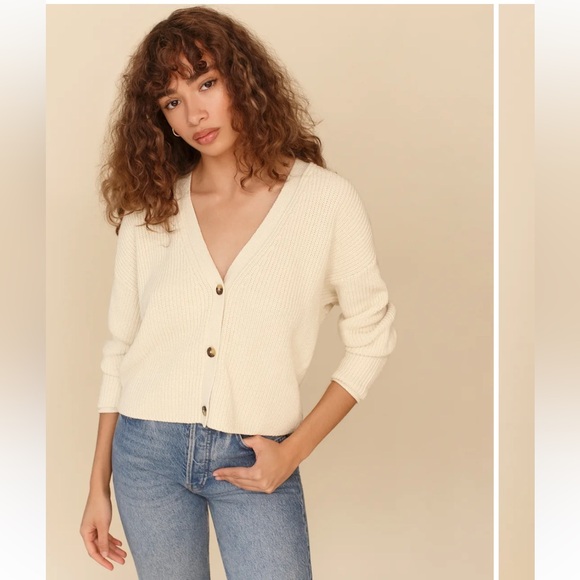 Reformation Sweaters - Reformation Cream Button-Up Cardigan Sweater Size Small
